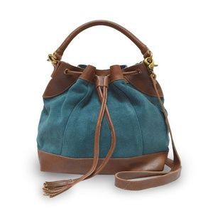 Anabaglish Rowan Suede Crossbody Bag Teal Blue NWT